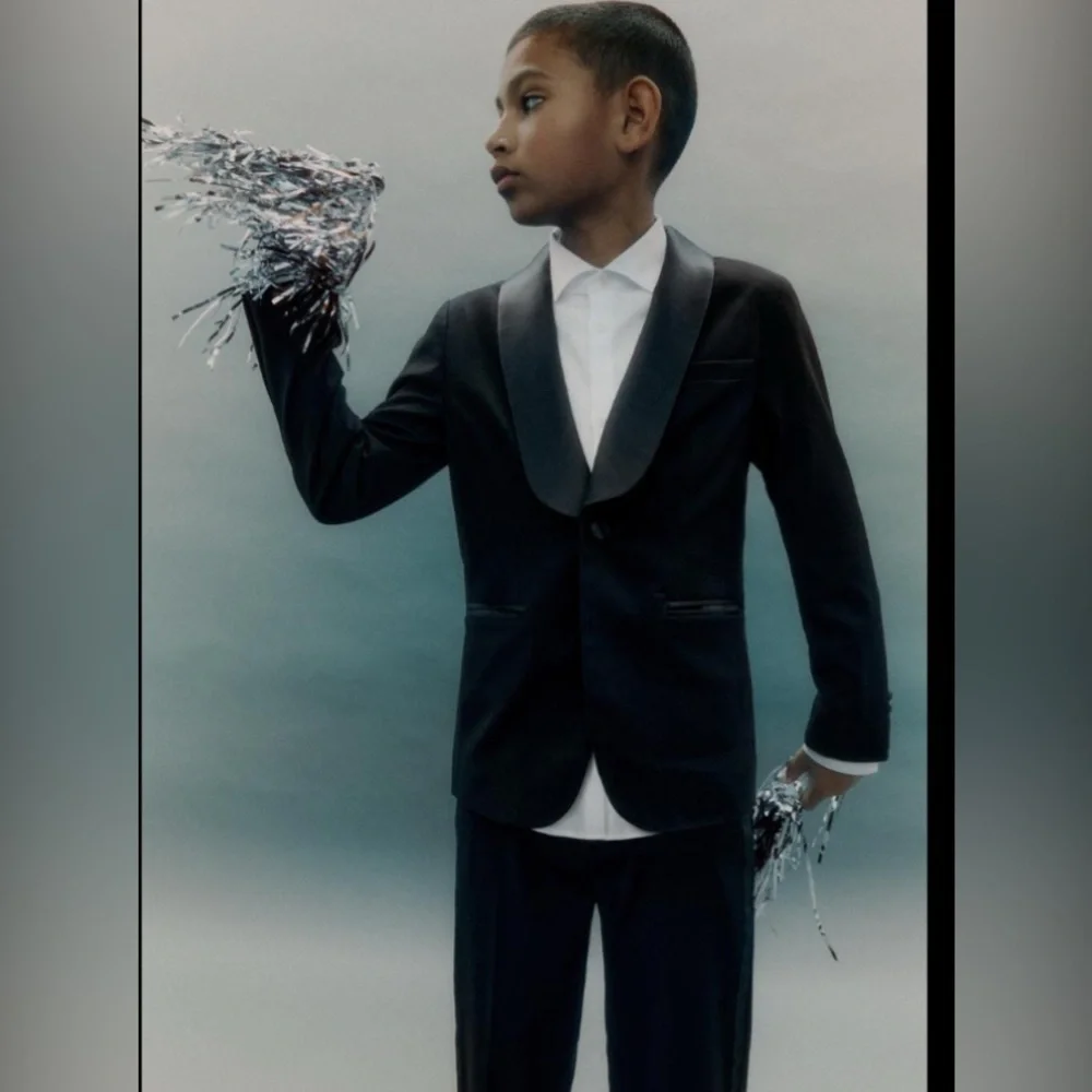 Zara Dress Blazer Black Satin New Boy’s Size 13-14